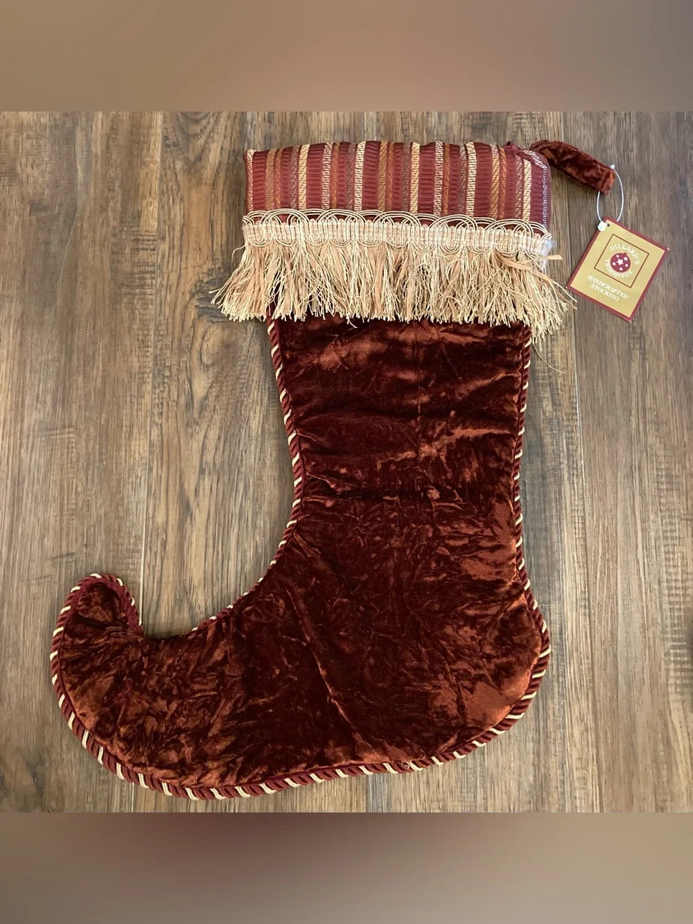NWT Dillard’s Trimmings Brocade & Tapestry Christmas Stocking